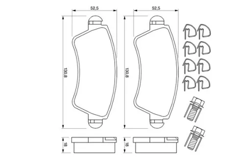 BOSCH Brake Pad Set, disc brake (0 986 424 801)